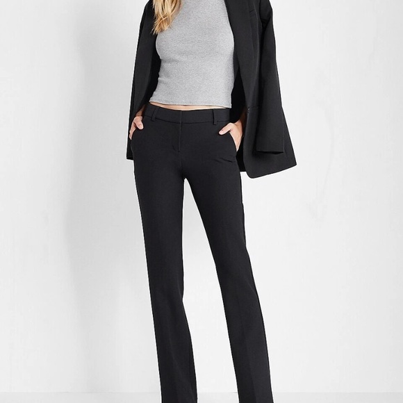 Express $80 Black Mid Rise Editor Boot Women's Pants - Picture 1 of 9
